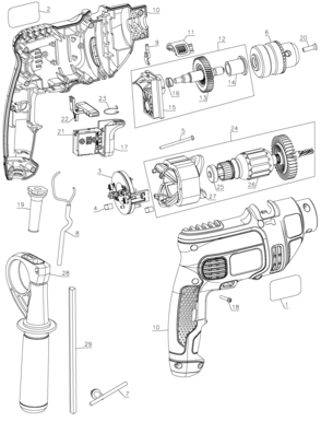 Page A Diagram and Parts List for STDH6013-AR 1 Black and Decker Hammer Drill